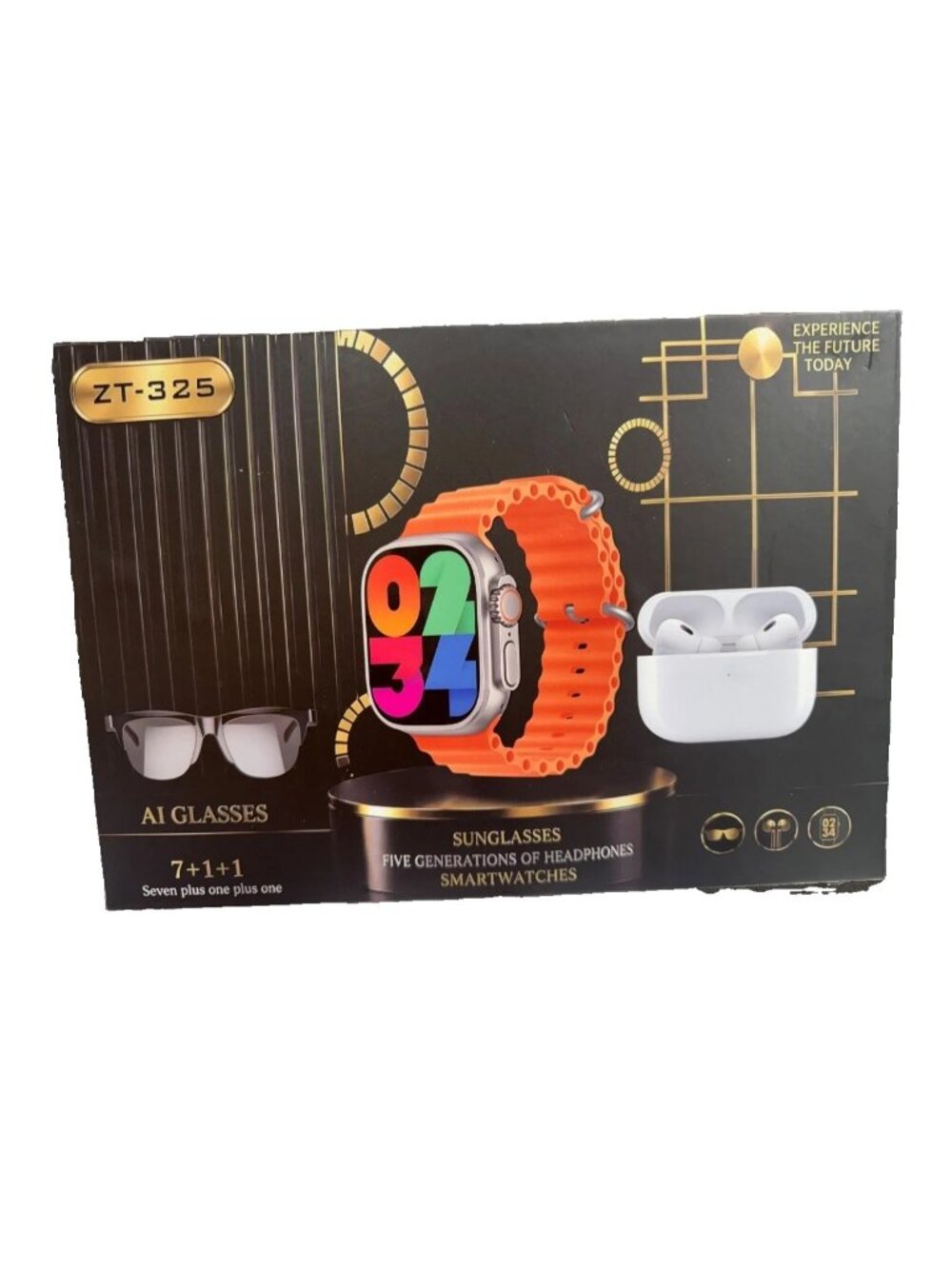 ZT-325 AI Glasses + Smartwatch + Earbuds Set, 2.34 in Screen (2024)